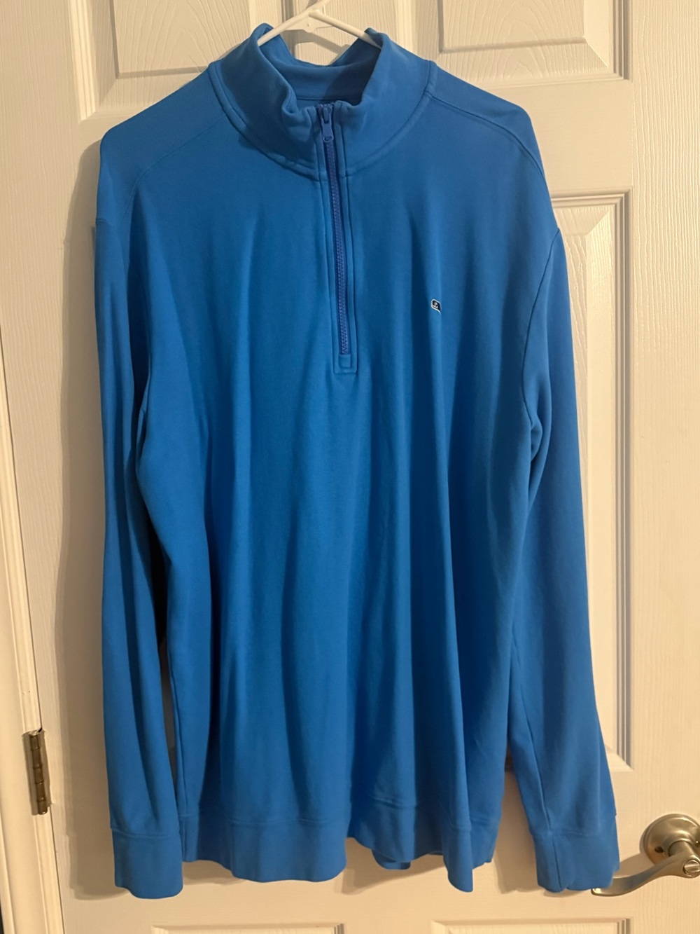 Vineyard Vines Men’s Blue 1/4 Zip Pullover Cotton Whale Logo XL